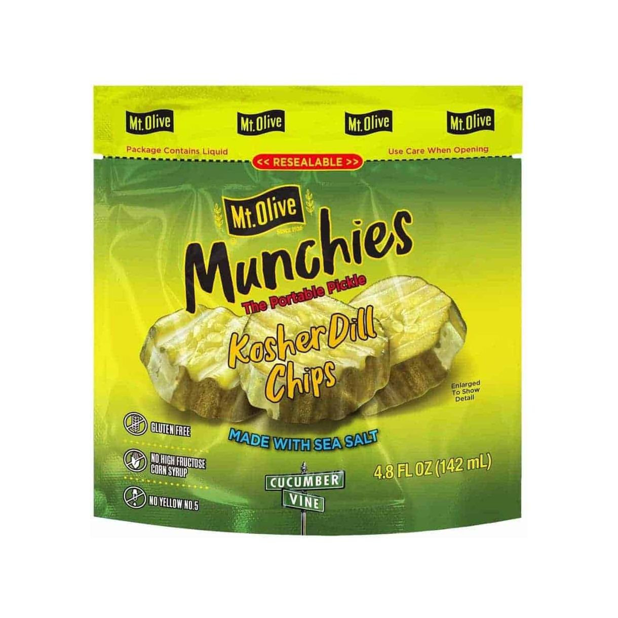 Mt Olive Munchies Kosher Dill Chips, 4.8 Oz