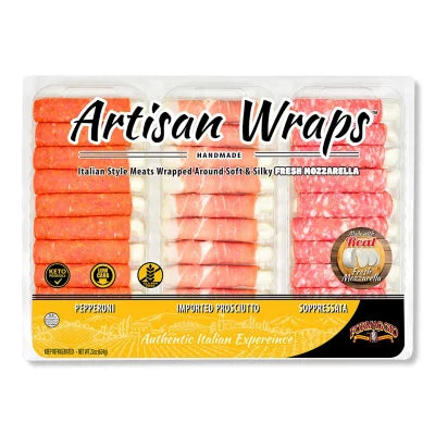 Formaggio Artisan Meat & Mozzarella Wraps, 22 Oz