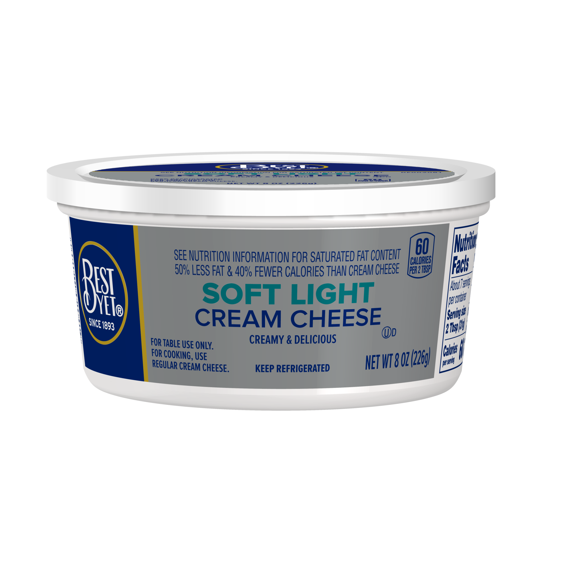 Best Yet Soft Light Cream Cheese Tub 8oz