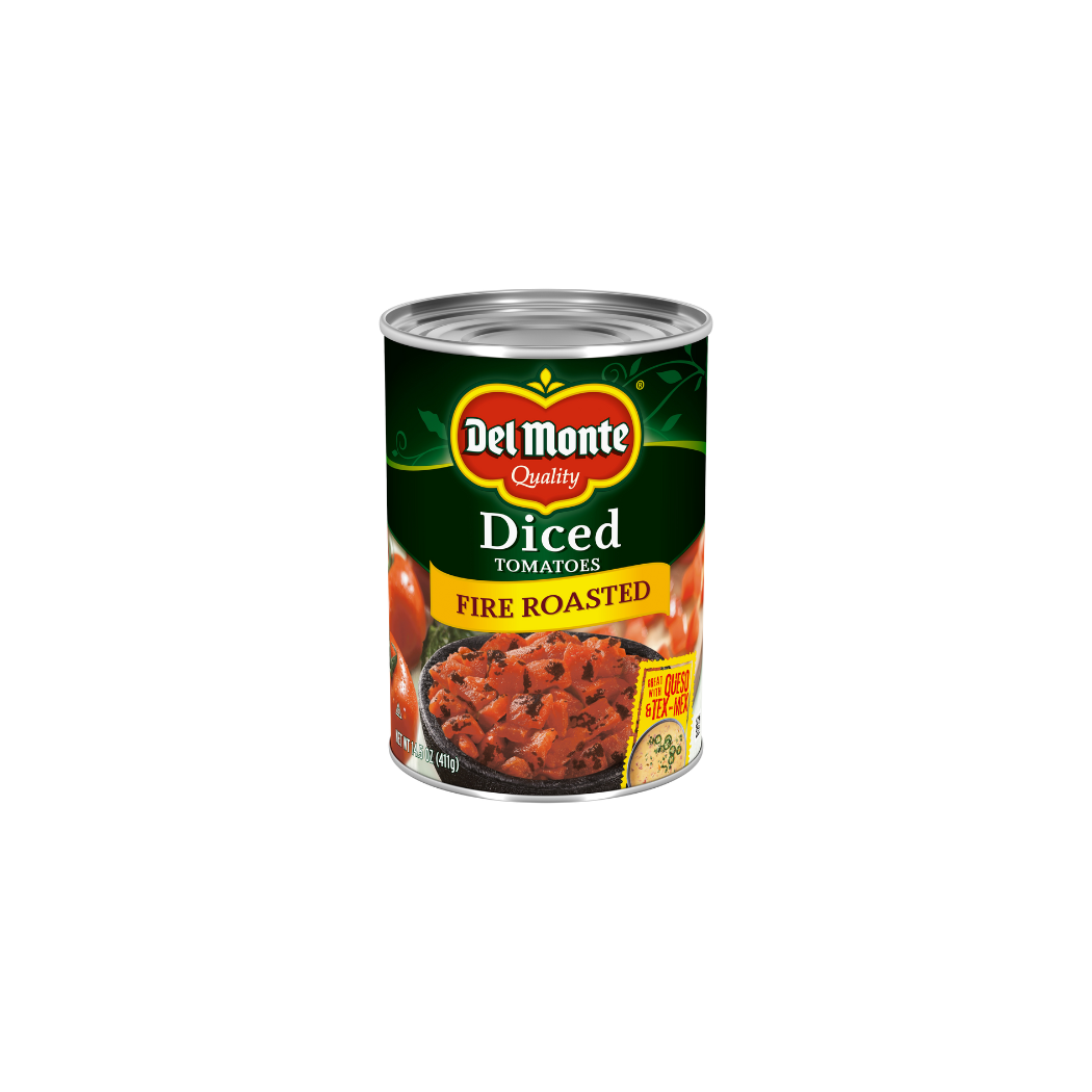 Del Monte Diced Fire Roasted Tomatoes, 14.5 Oz