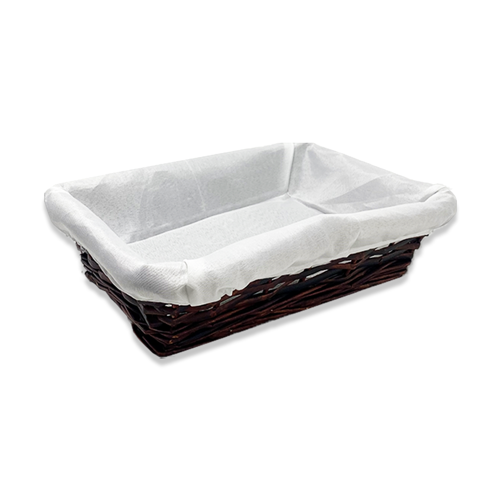 Rectangle 12" Basket Brown with Cloth Liner