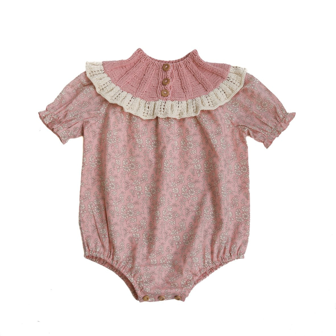 Kalinka Pink Flowers Sidra Romper - 6M