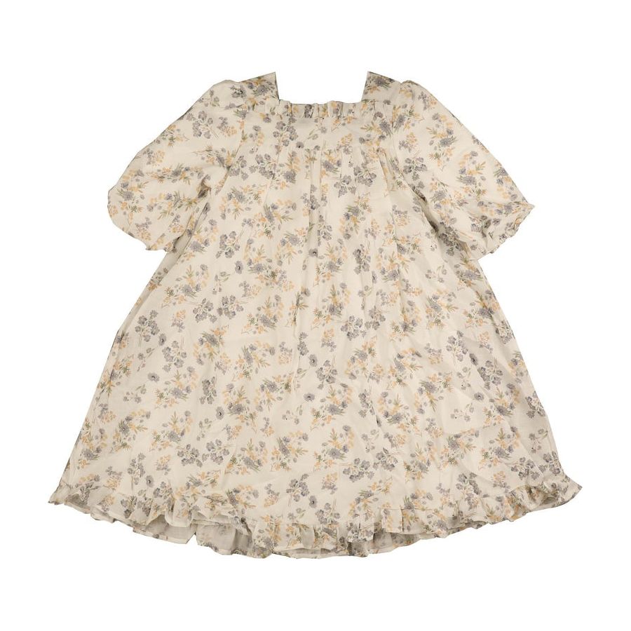 Belati Lavender Square Neck Floral Dress - 3Y