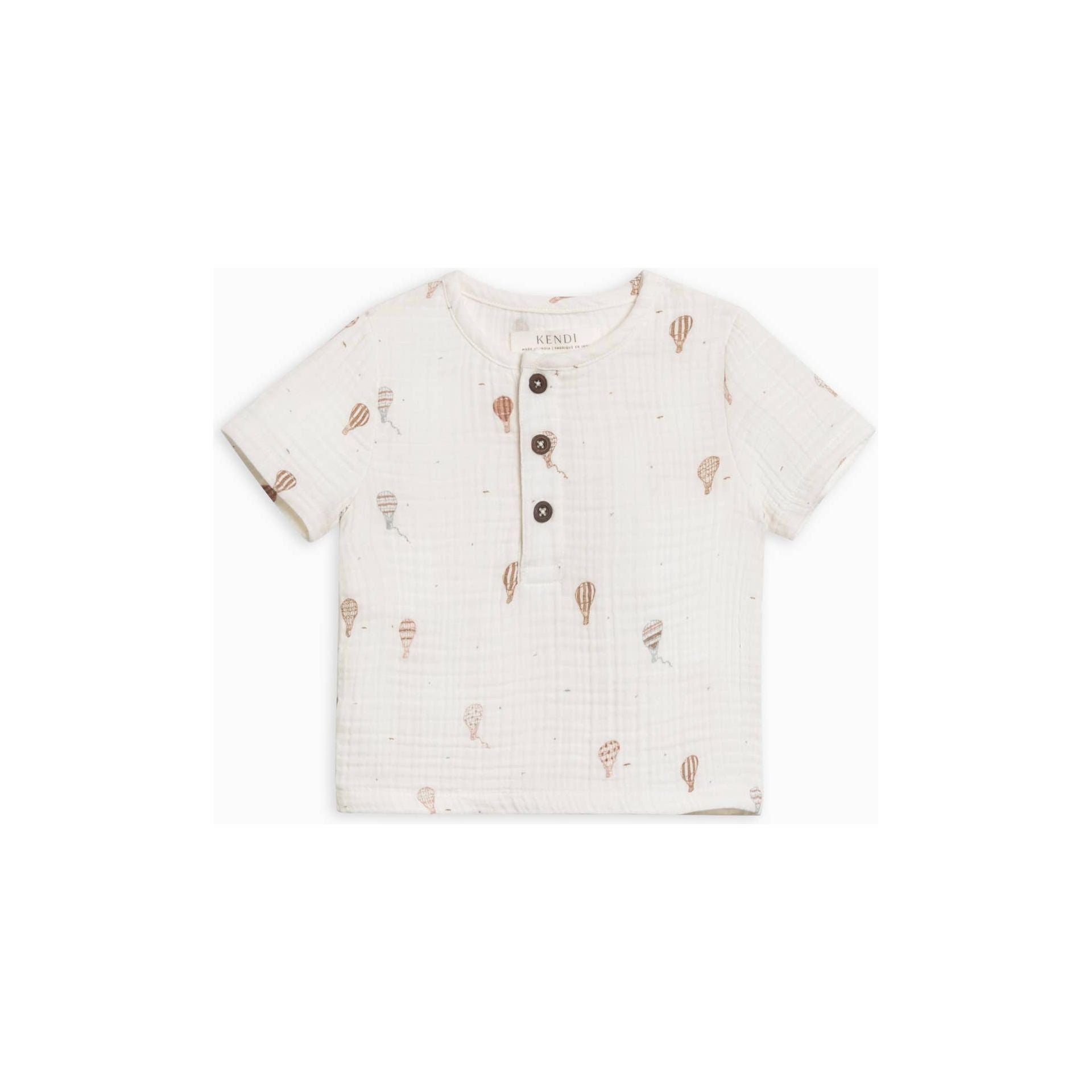 Colored Organics Dean Muslin Henley - Hot Air Balloon | 2T