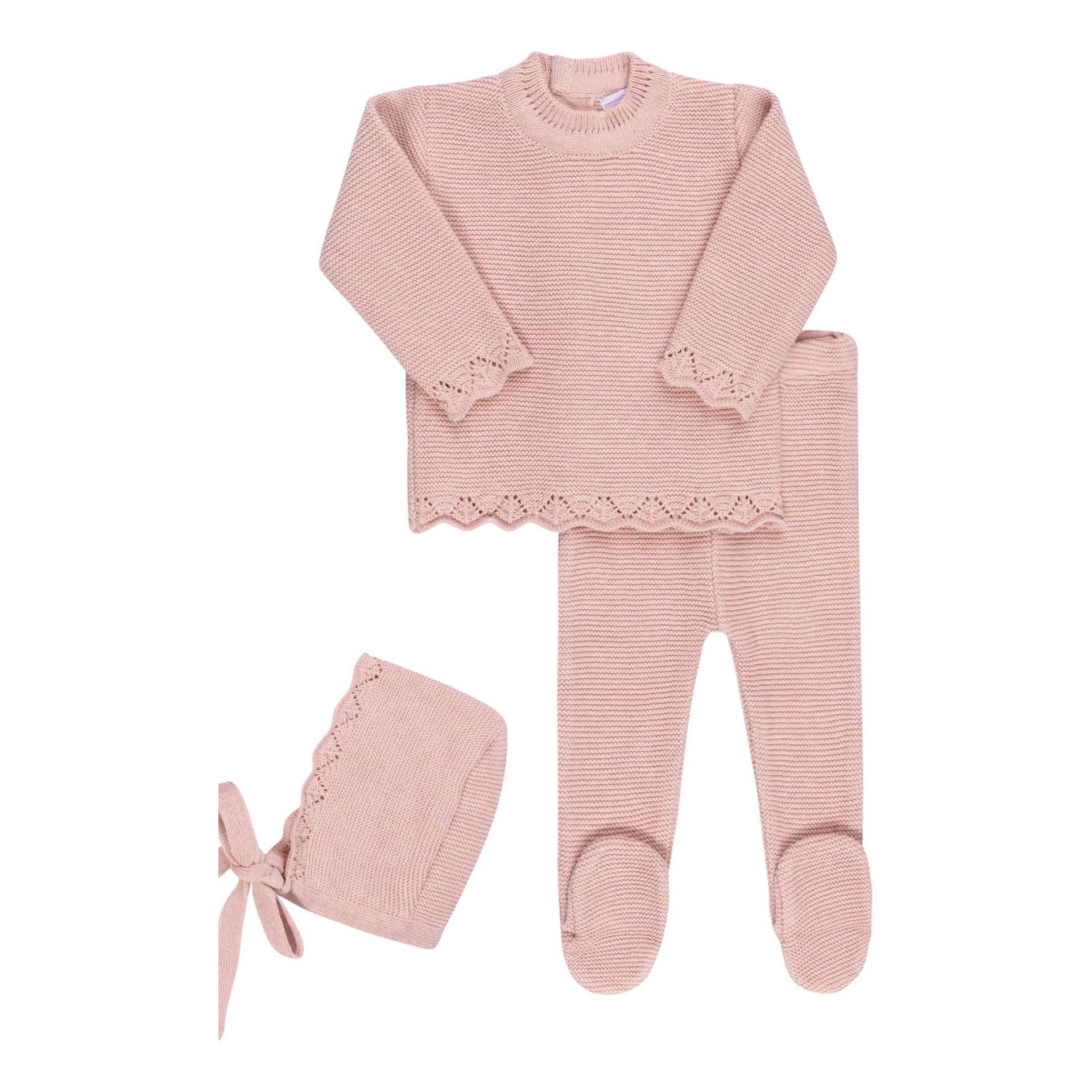 Bon Knit Alma Layette Set ~ Rose 0-3m