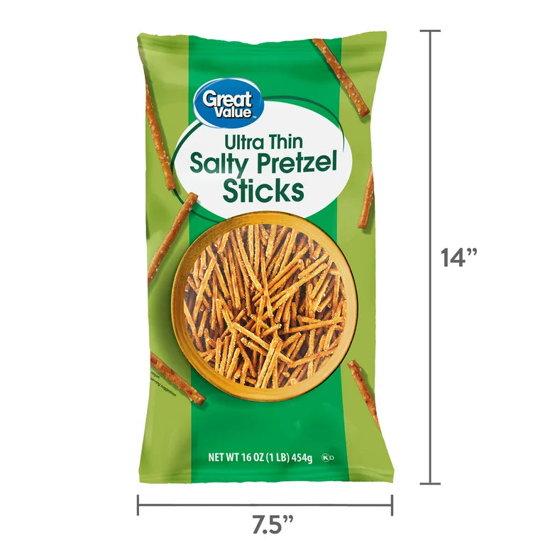 Great Value Pretzel Sticks, Ultra Thin 16 oz