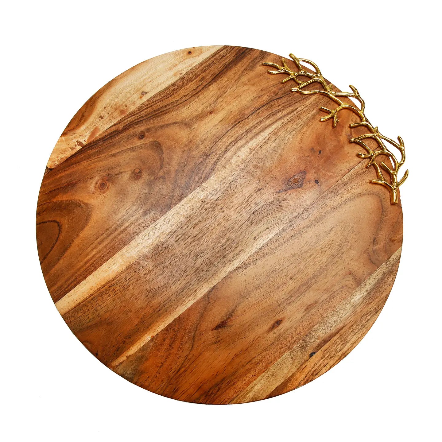 16" Wood Charcuterie Board Coral Design Round without Handle