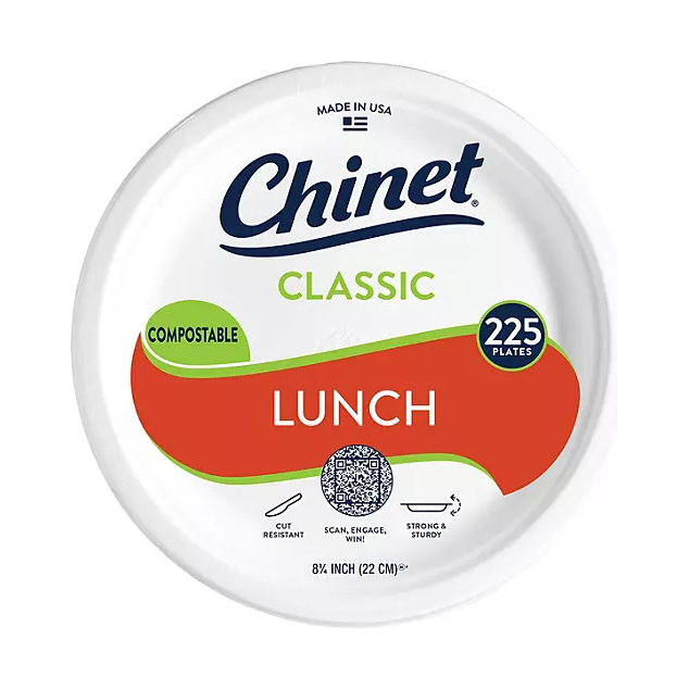 Chinet Classic Lunch Paper Plate, 8.75", 225 ct.