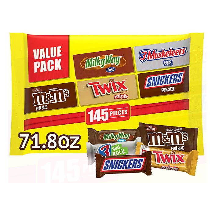 Mars Milk Chocolate Variety Pack Candy, 145 pcs.