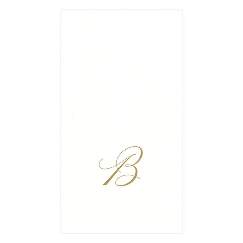 Caspari White Pearl Airlaid Napkin, Guest Initial B