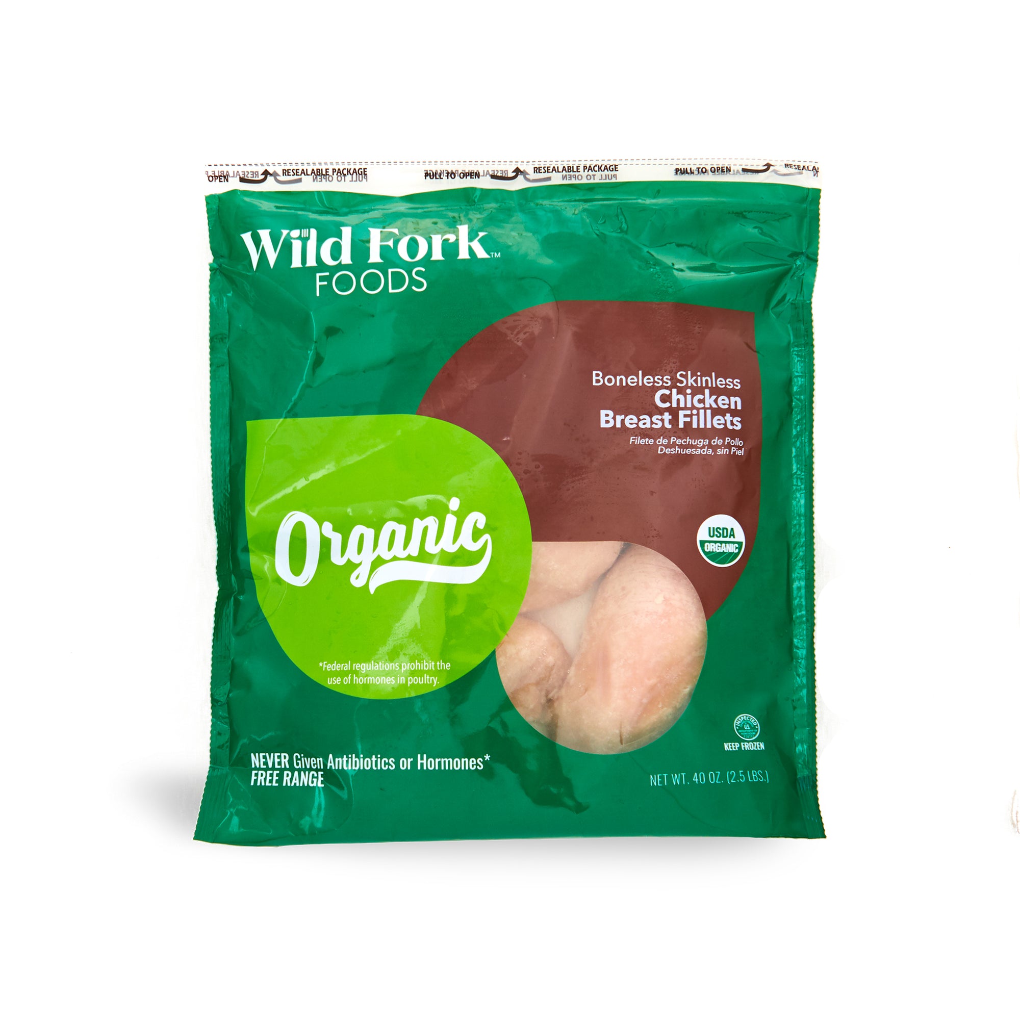 Wild Fork Organic Frozen Chicken Breasts, 2.5 Lb