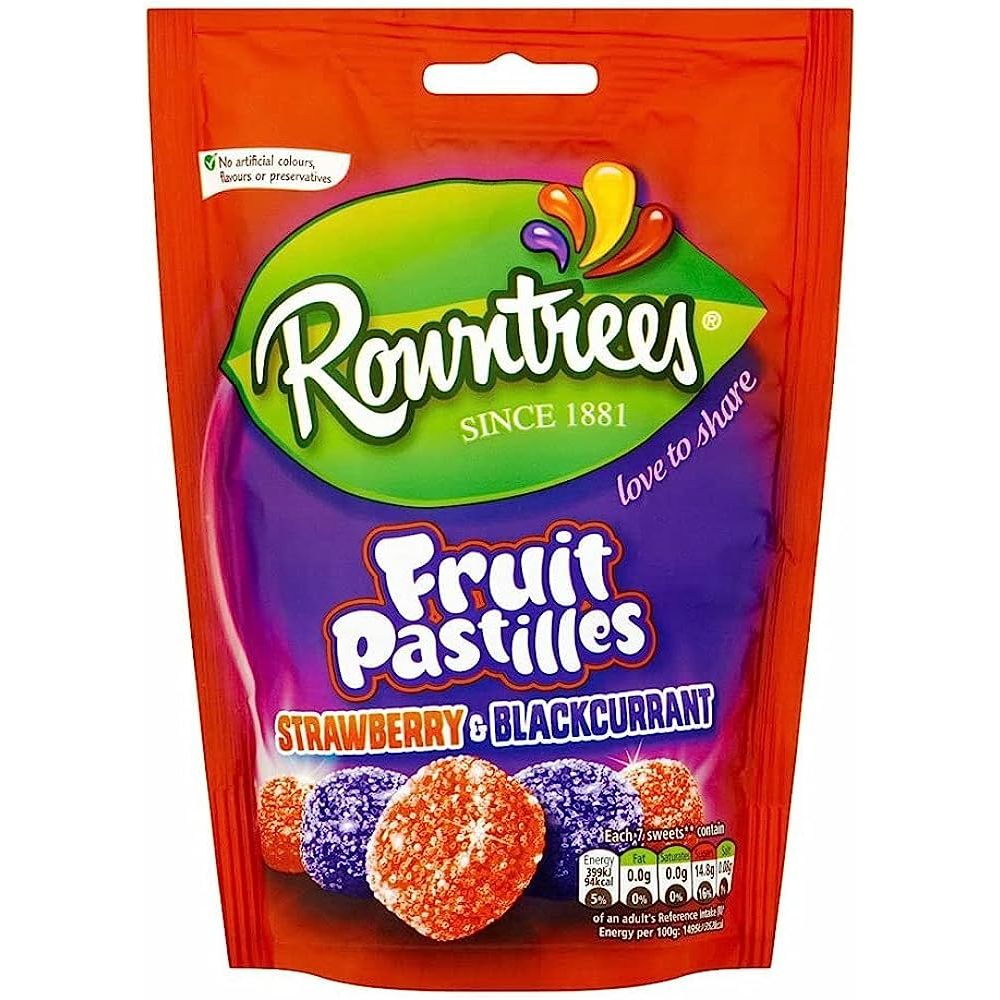 £☆£ Rowntree's Fruit Pastilles Strawberry & Blackcurrant Pouch, 143g