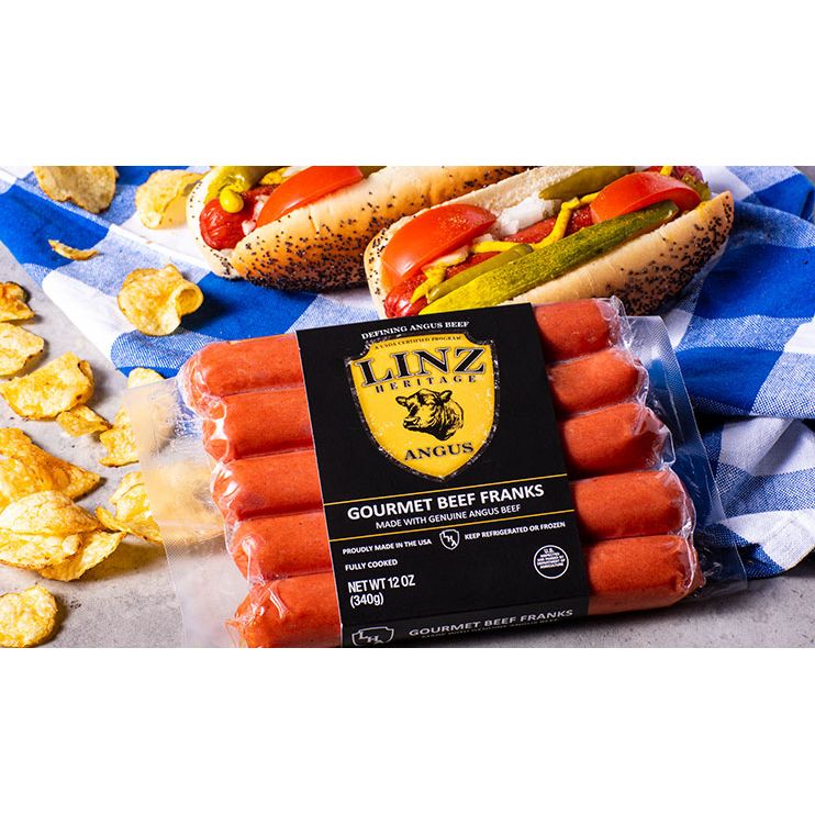 Linz Gourmet Beef Hot Dogs, 5 Ct, 12 Oz