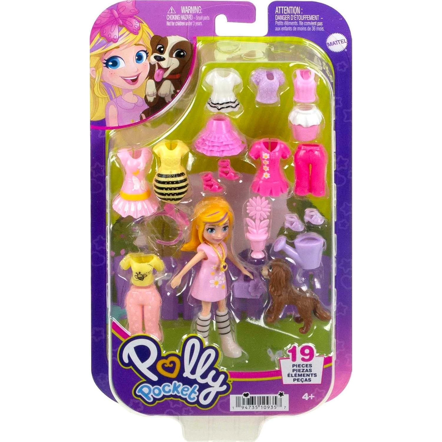 Polly Pocket Puppy & Flower Themed Fashion Pack