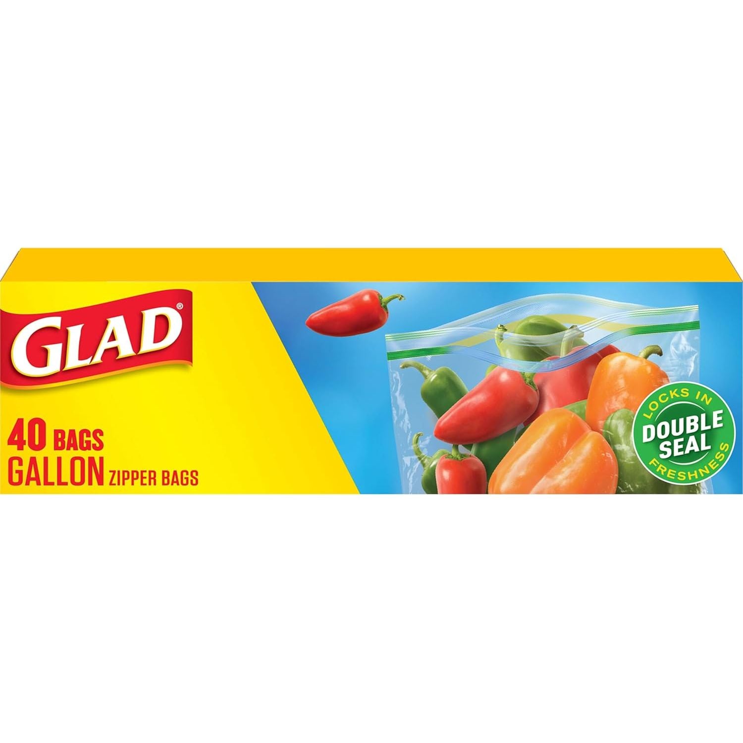 Glad Gallon Recloseable Bags, 40 Ct