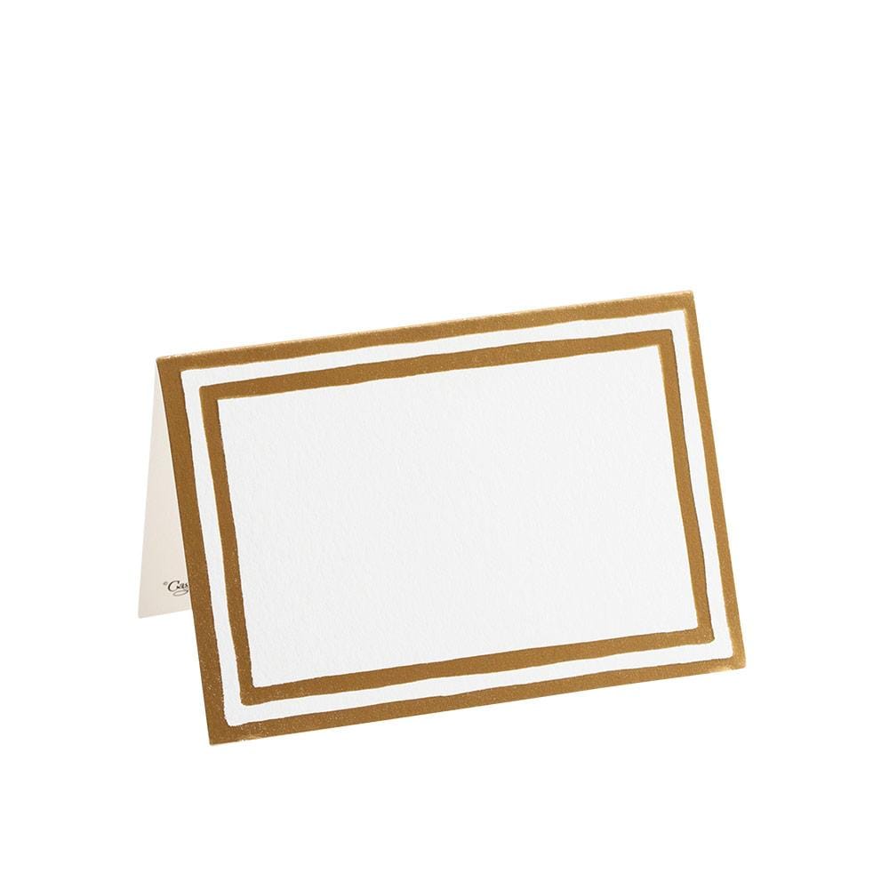 Caspari Stripe Border Gold Place Cards