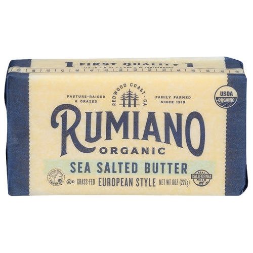 Rumiano Organic European Style Sea Salted Butter, 8 Oz