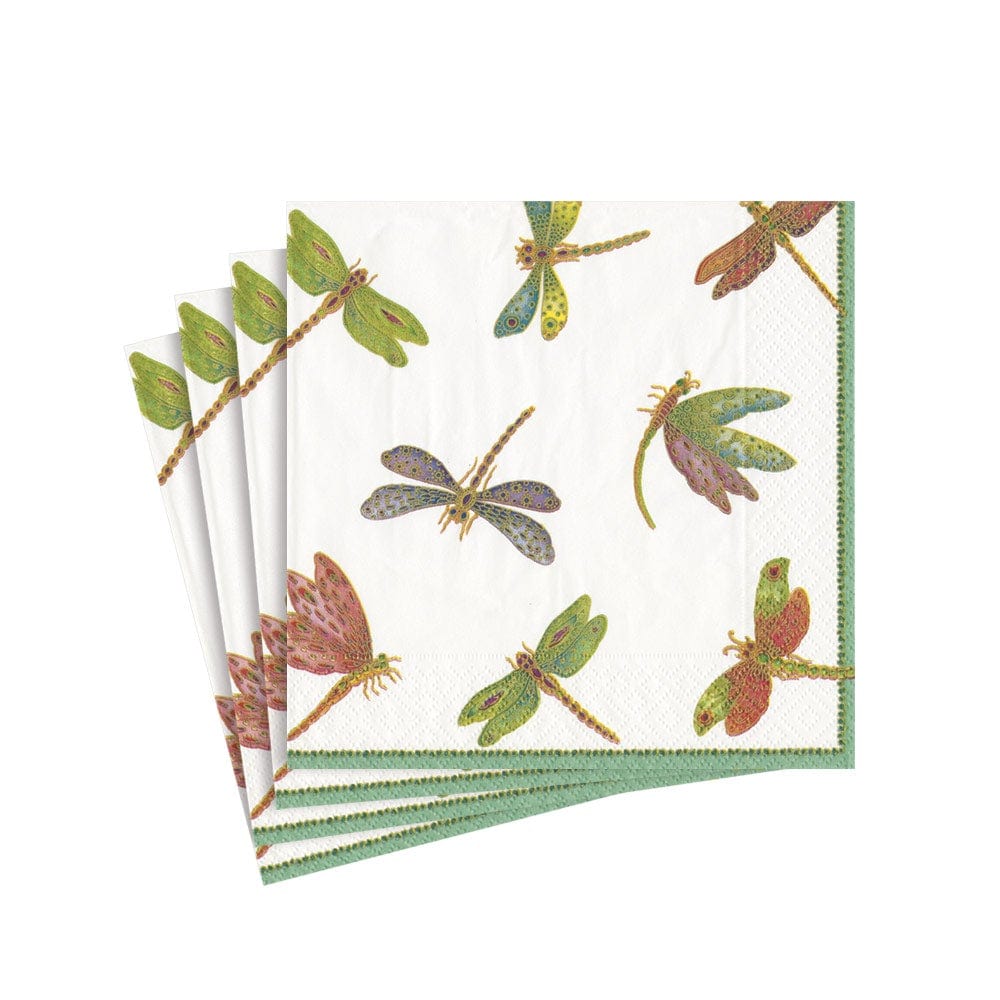 Caspari Dragonflies Cocktail Napkins, 20 Ct