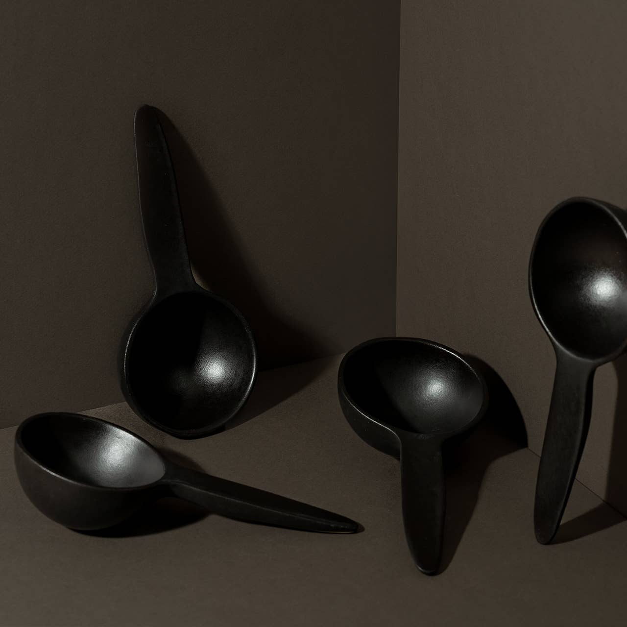 Stoneware Bowl Spoon Shape | Dadasi Black