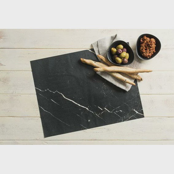 Food Paper Black Marble, 10 ct