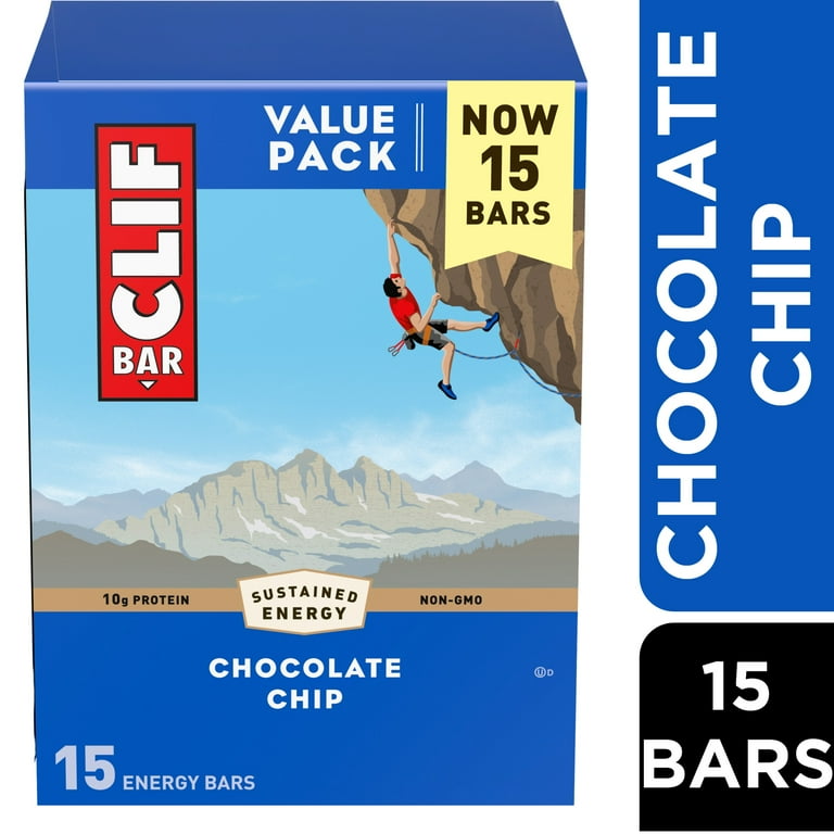 Clif Bar 10g Protein Energy Bars Chocolate Chip, 15 Ct