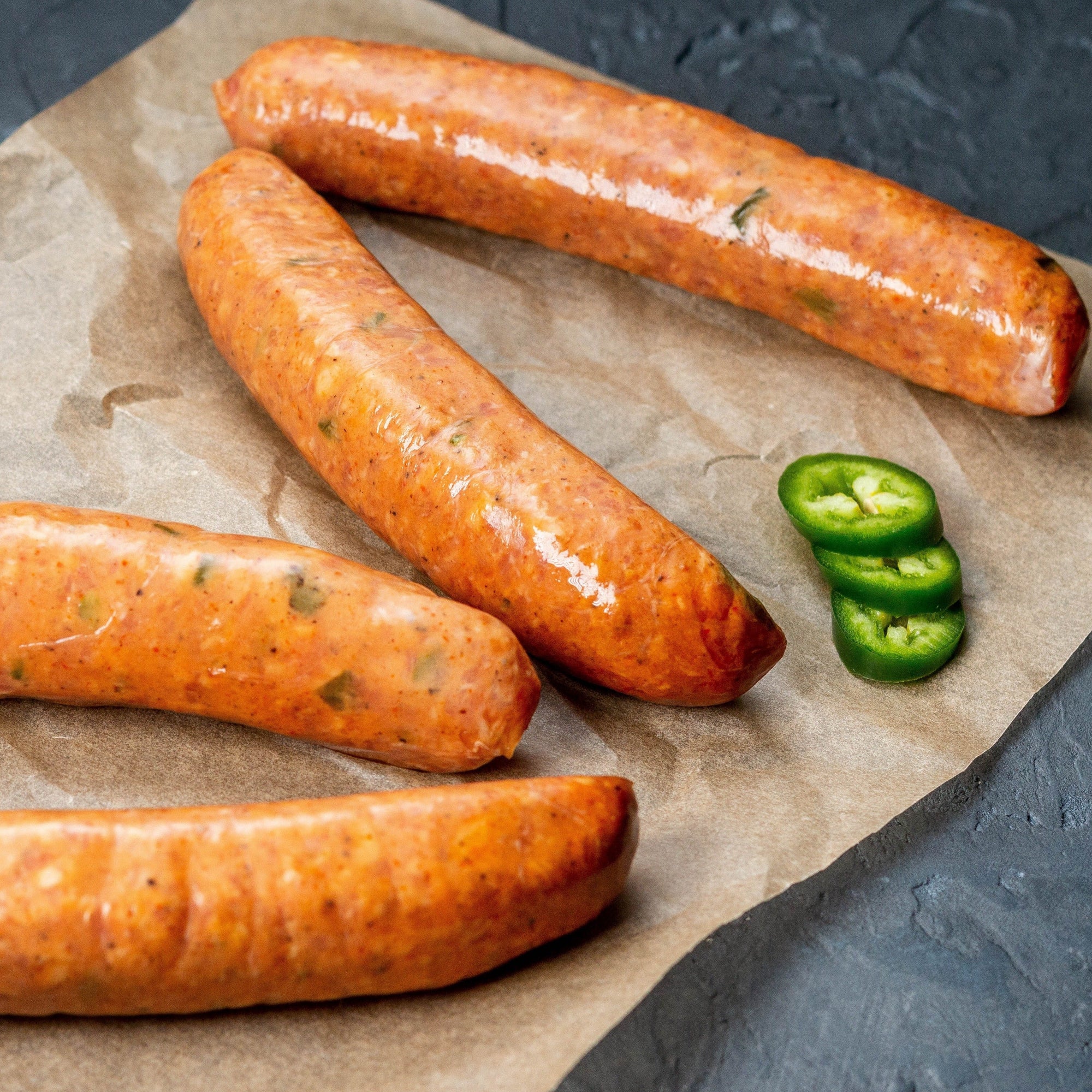 Mighty Meat Locally Made Jalapeno Cheddar Smoked Sausage, 4ct.