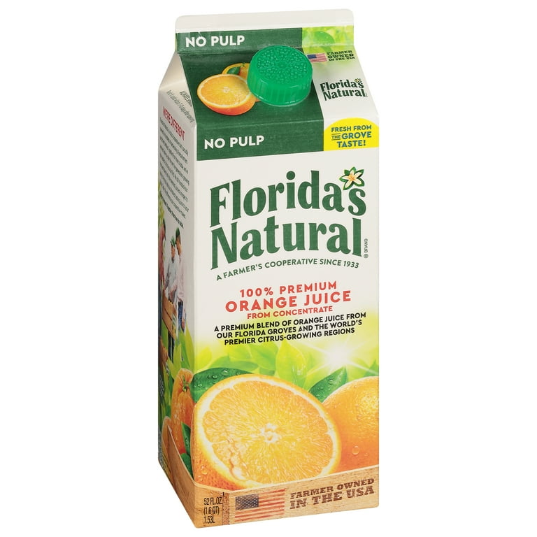 Florida's Natural No Pulp Orange Juice 52floz