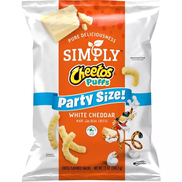 Cheetos Simply Puffs Cheese Flavored Snacks White Cheddar, 12.5oz