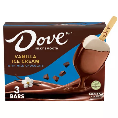 Dove Bar Vanilla Dipped Chocolate,  3 Ct