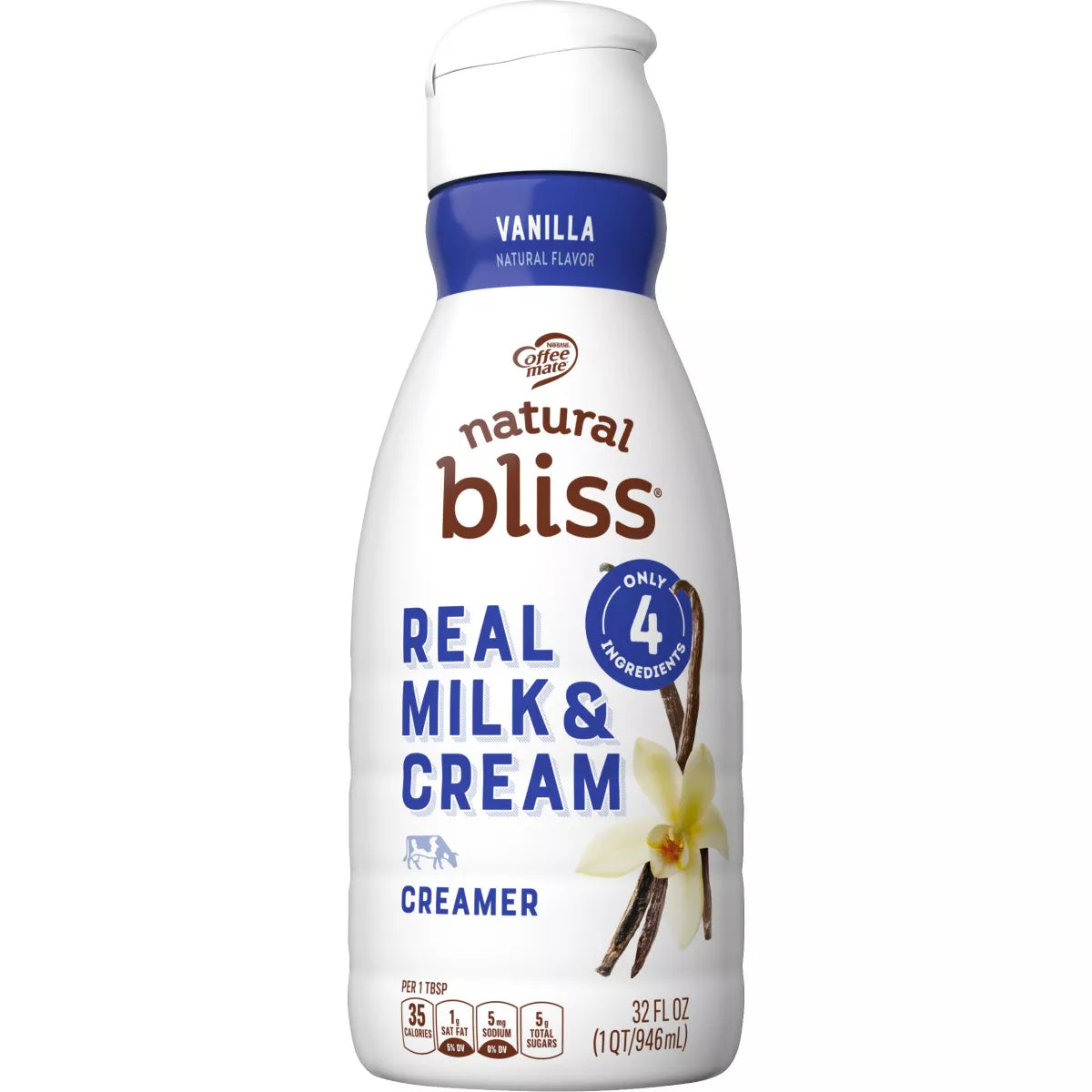 Coffeemate Vanilla Natural Bliss Real Milk & Cream Coffee Creamer, 32 Oz