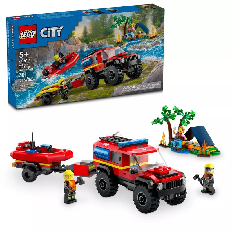 LEGO City Fire Truck with Rescue Boat