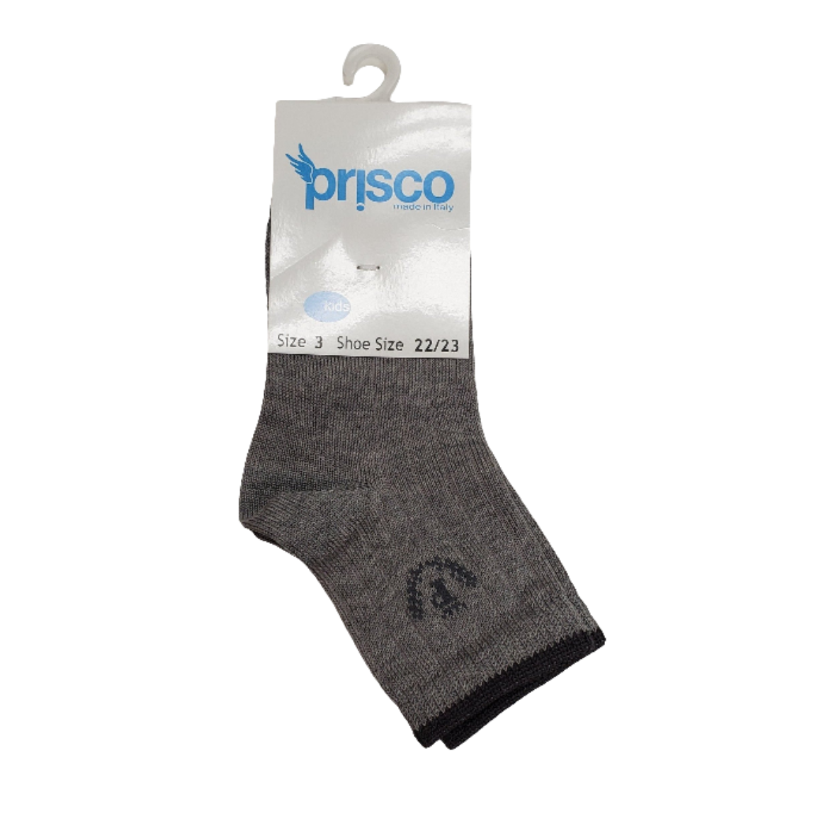 Prisco Boys Grey Anklet Emblem Socks