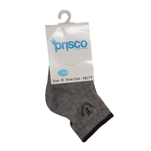 Prisco Boys Grey Anklet Emblem Socks