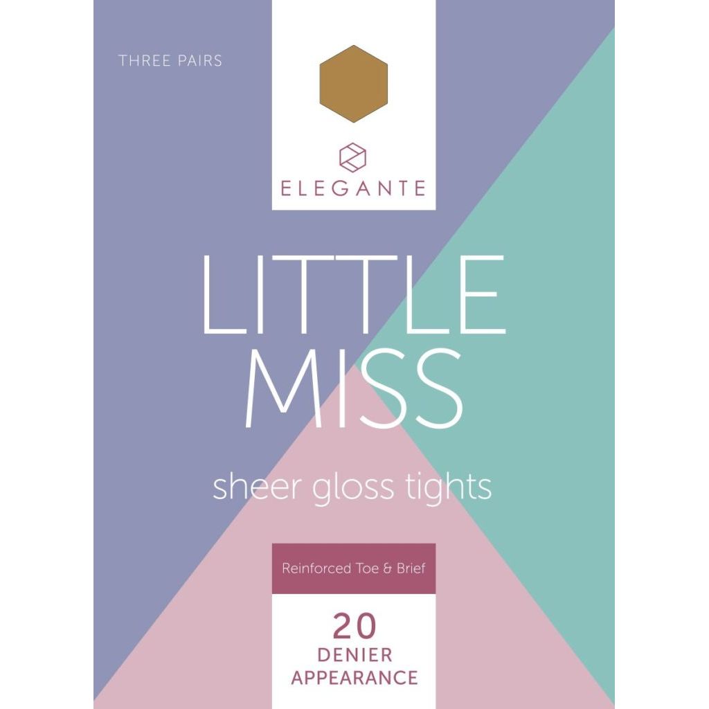 Elegante Little Miss Bronze Glow 20 Denier Gloss Tights, 3 Pk