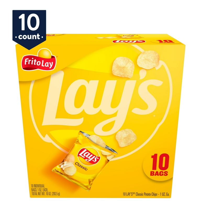 Lay's Classic Chips, Box of 10 x 1 Oz bags