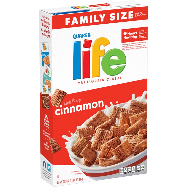 Quaker Life Multi-Grain Cereal, Cinnamon, 22.3 Oz