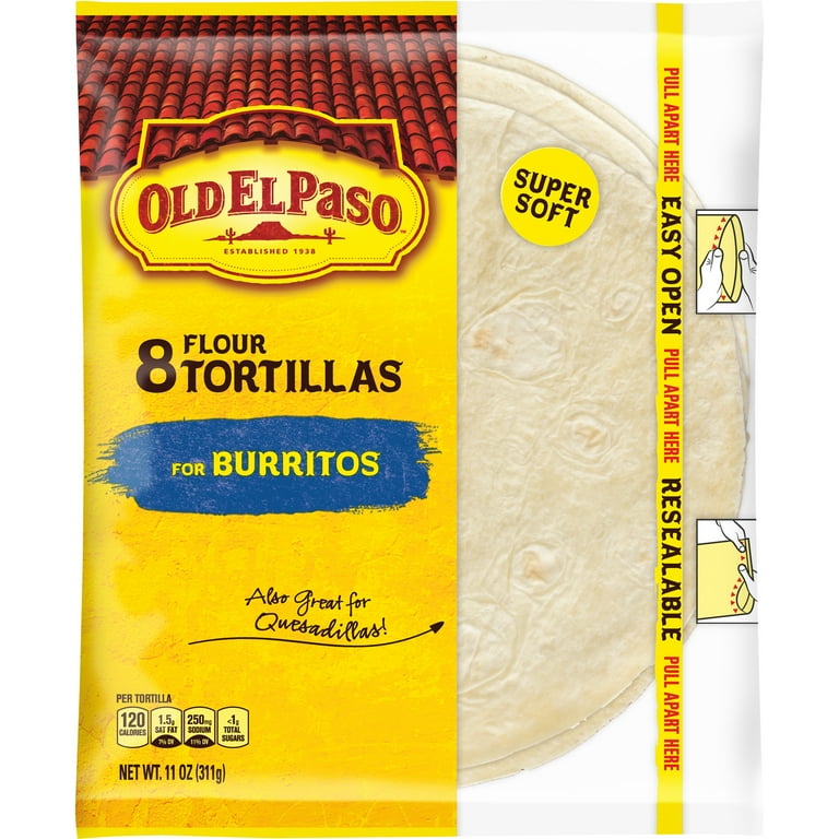 Old El Paso Flour Tortillas for Burritos, 8 Ct