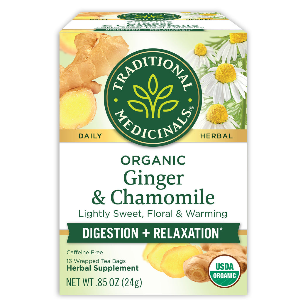 Traditional Medicinals Organic Ginger & Chamomile Tea, 16 Ct