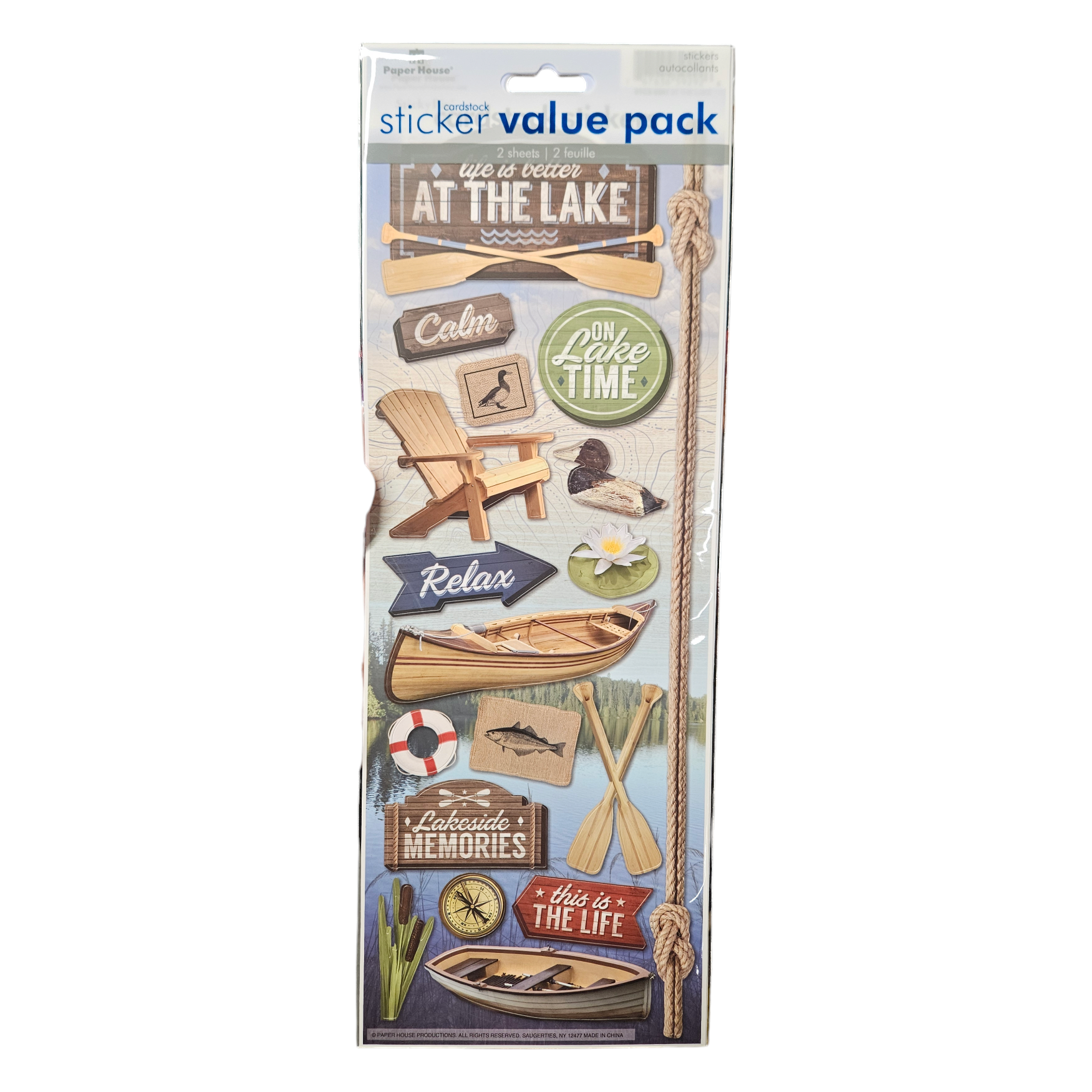 Fishing/Lake Cardstock Stickers