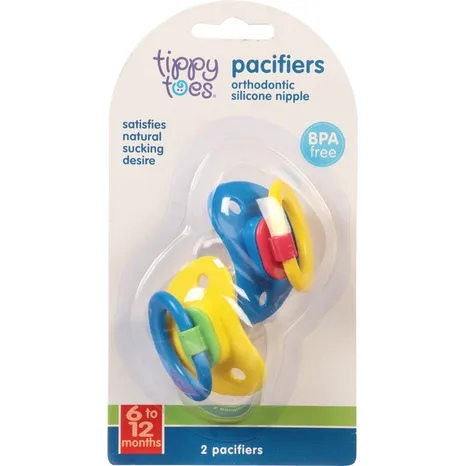 Tippy Toes Pacifiers Medium, 2 Ct