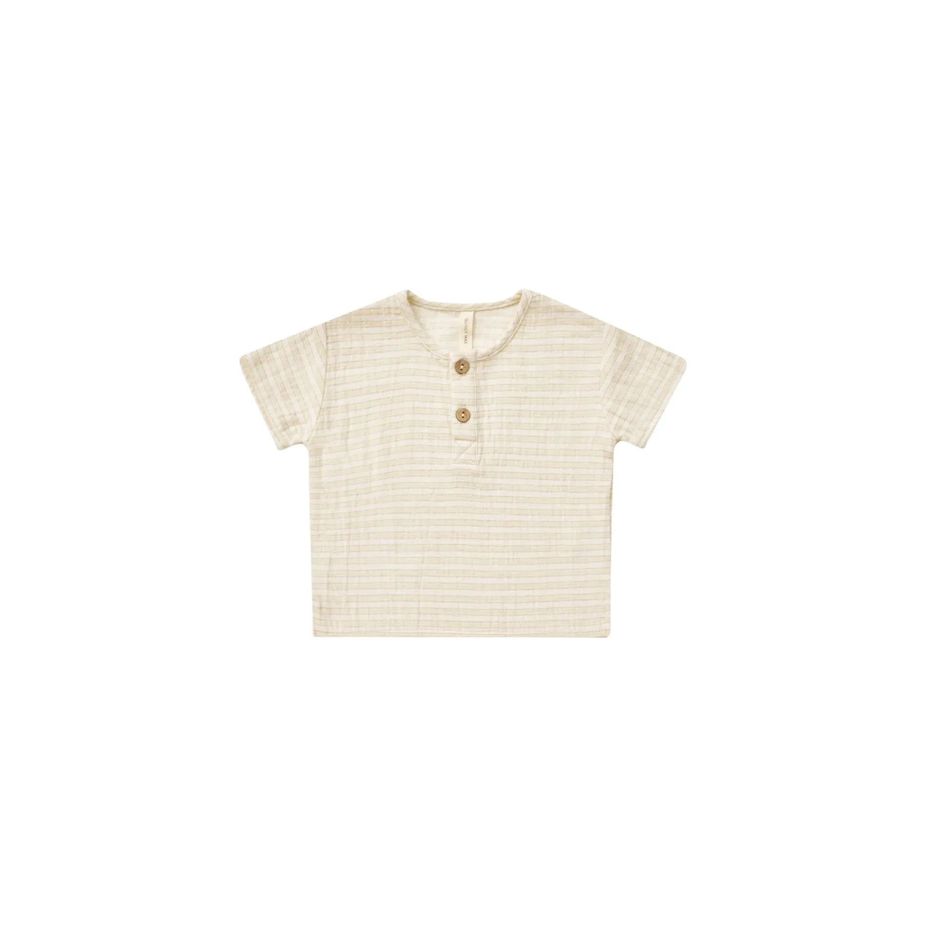 Quincy Mae henry top in lemon stripe 4-5Y