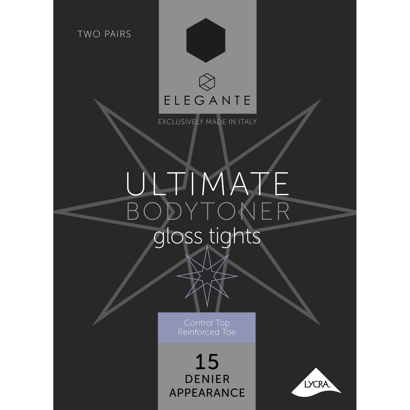 Elegante Ultimate Black Bodytoner Gloss Tights-large