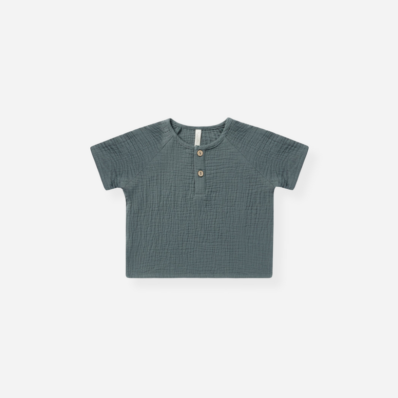 Rylee & Cru ziggy shirt in indigo 18-24M