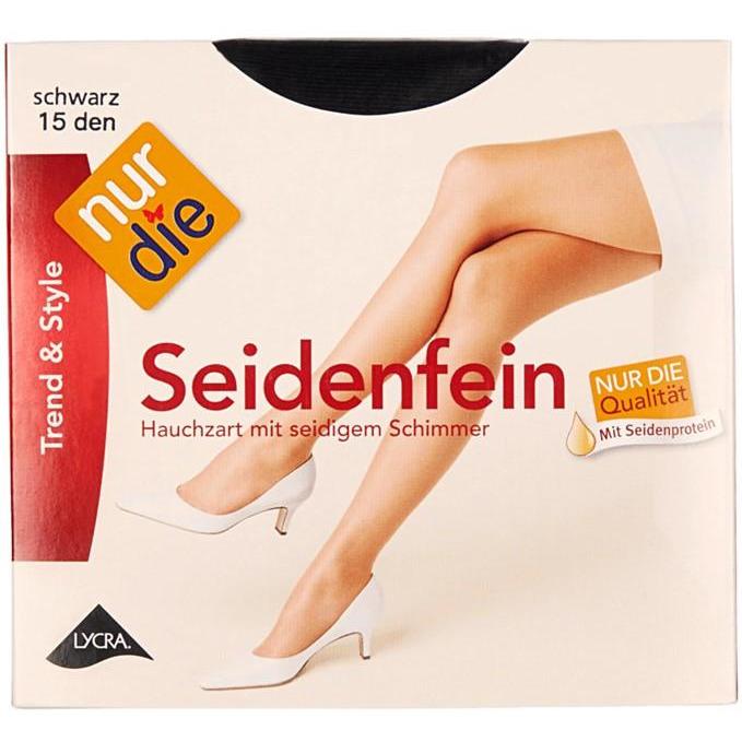 NurDie Black Seidenfein 15 Denier Reinforced Toe Nylons