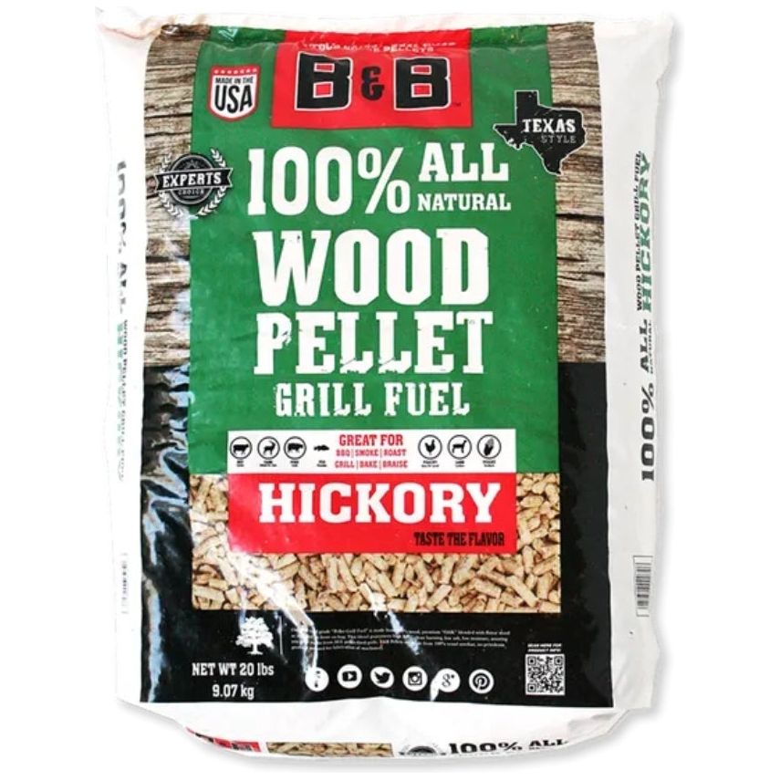 B & B BBQ Pellets Hickory, 20 Lbs