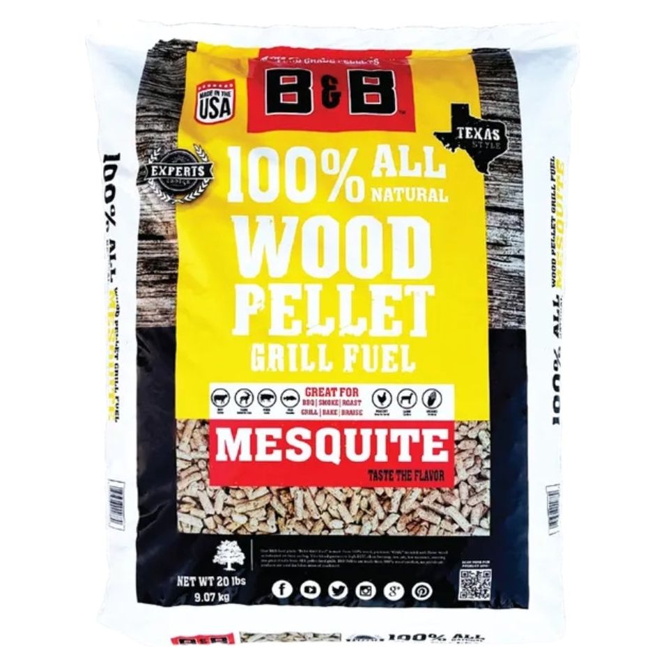 B & B BBQ Pellets Mesquite, 20 Lbs