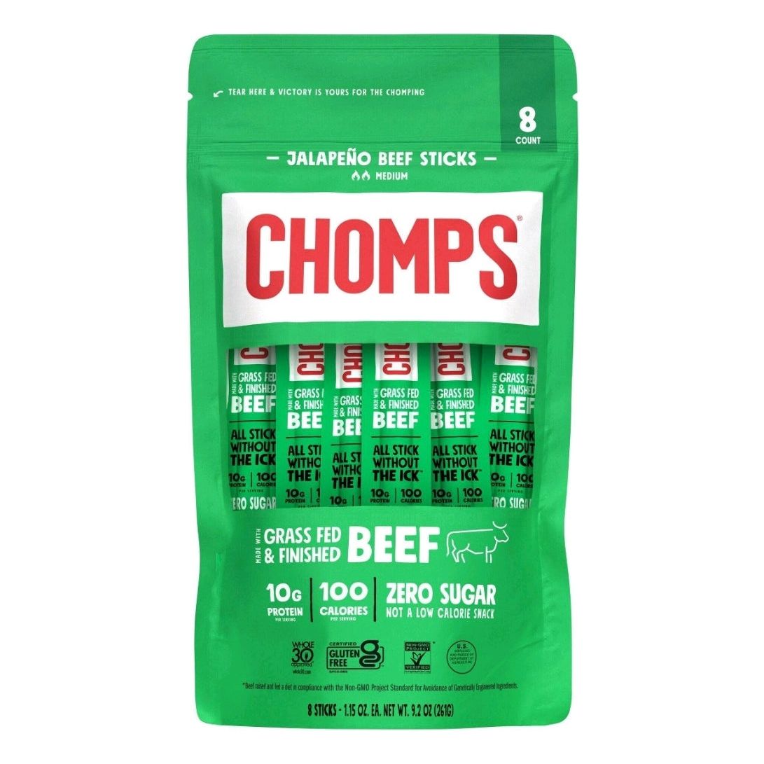 Chomps Jalapeno Beef Sticks, 9.2 Oz, 8 Ct