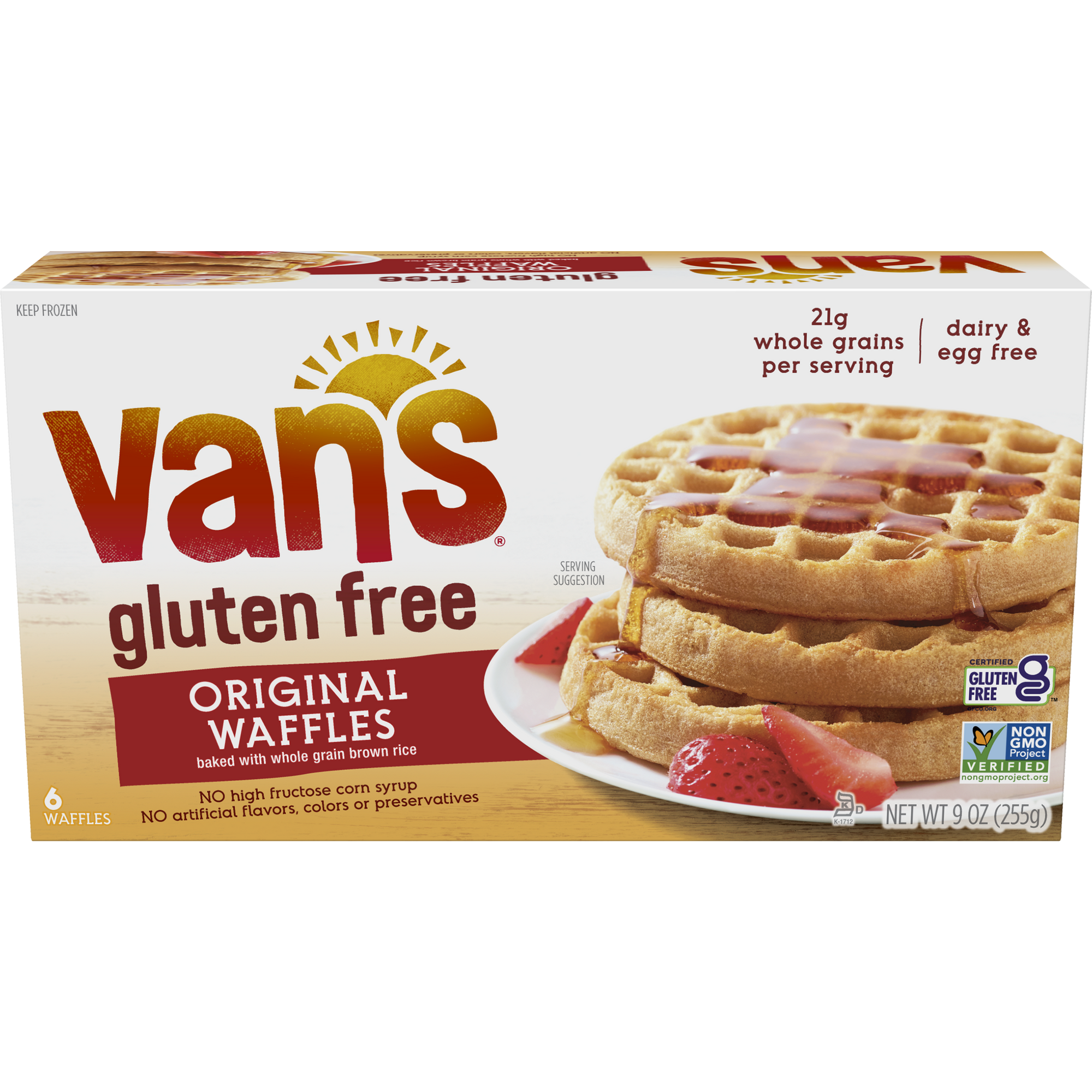 Vans Gluten Free Original Waffles, 9 Oz, 6 Ct