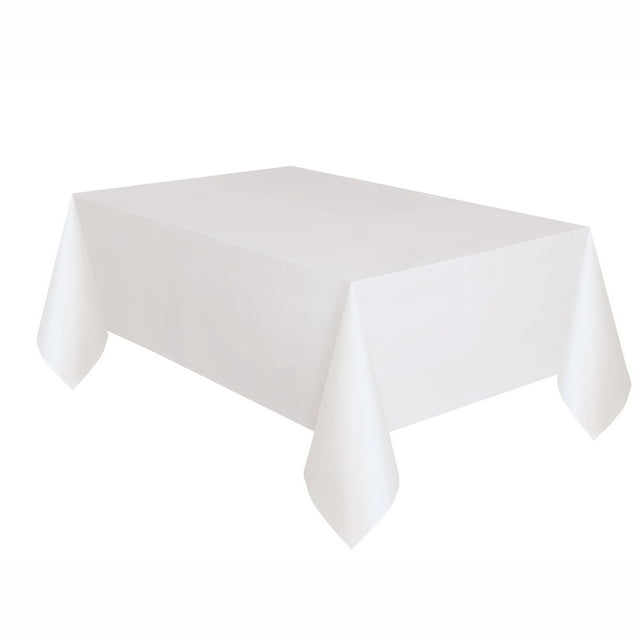 Way To Celebrate! White Plastic Table Cloth 108"X54"