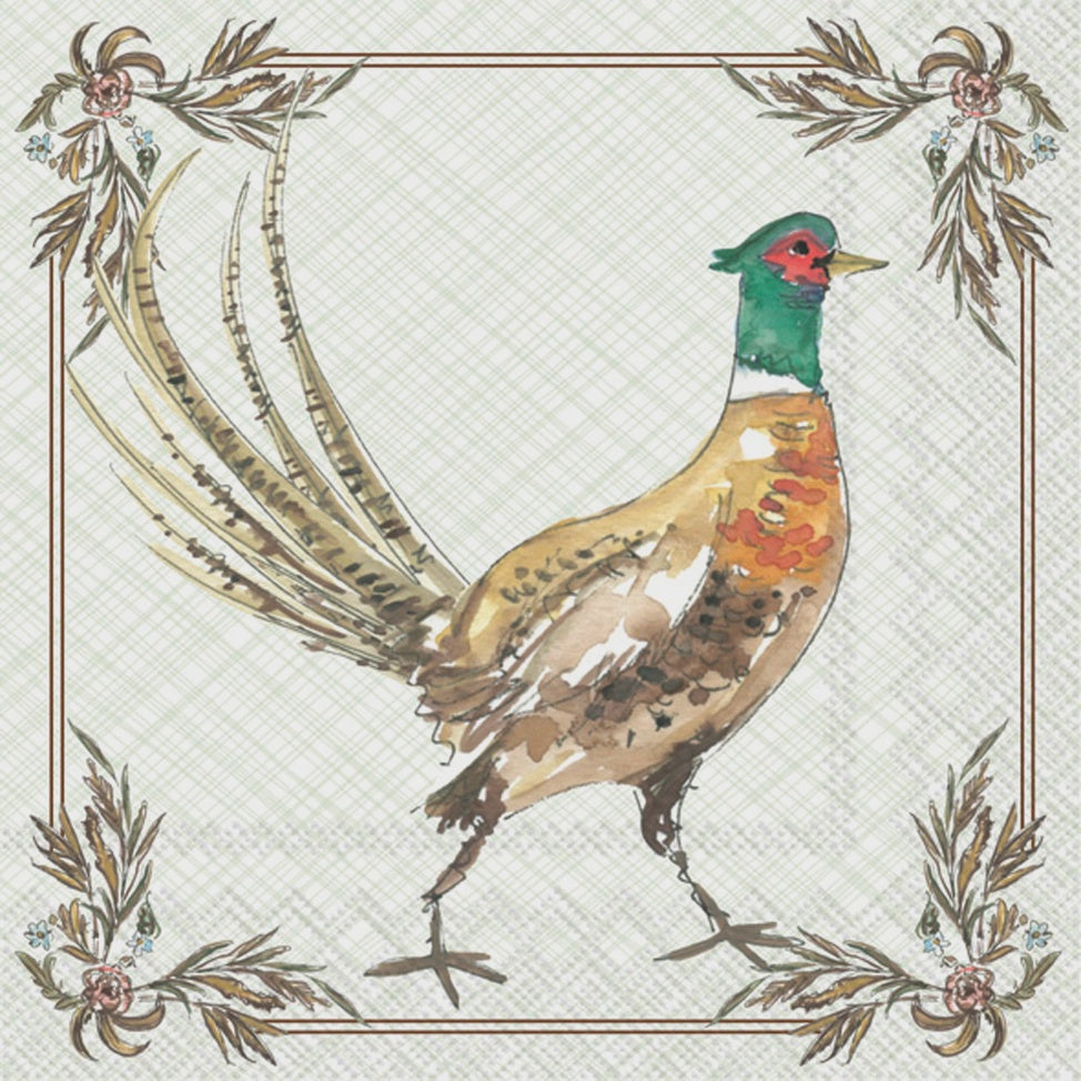 Cocktail Napkin 20 Ct Pheasant